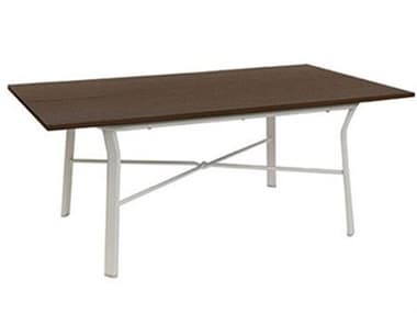 Windward Design Group Lexington Aluminum 28 Series 54''W x 36''D Rectangular Dining Table w/ Umbrella Hole WINKD365428SLXU