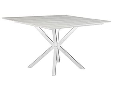 Windward Design Group Wave Plank Mgp Aluminum 40'' Square Dining Table with Umbrella Hole WINKD4025SWVU