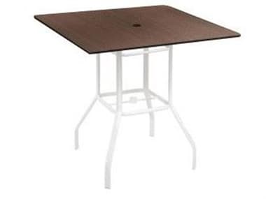 Windward Design Group Lexington Aluminum 28 Series 40''Wide Square Bar Table w/ Umbrella Hole WINKD4028BSLXU