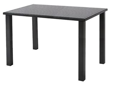 Windward Design Group Apollo Aluminum 76''W x 42''D Rectangular Bar Table w/ Umbrella Hole WINKD427607BSAPU