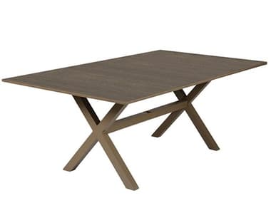 Windward Design Group Lexington Aluminum 84''W x 42''D Rectangular Dining Table w/ Umbrella Hole WINKD428425SLXU