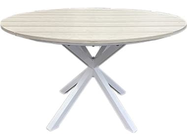 Windward Design Group Tahoe Plank Mgp Aluminum 46''Wide Round Counter Table with Umbrella Hole WINKD462536TPU