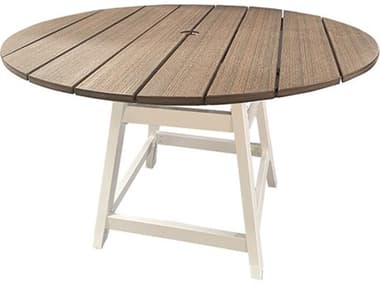 Windward Design Group Tahoe Plank MGP 05 Series 48''Wide Round Dining Table w/ Umbrella Hole WINKD4805TPU