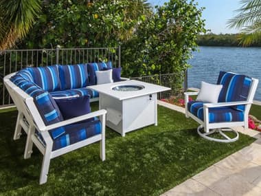 Windward Design Group Sanibel Sectional Recycled Plastic Cushion Lounge Set WINSANIBELSECTIONALSET03