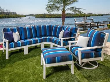 Windward Design Group Sanibel Sectional Recycled Plastic Cushion Lounge Set WINSANIBELSECTIONALSET04