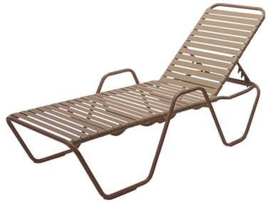 Windward Design Group Country Club Strap Aluminum Skids Chaise Lounge with Arms WINW0310A