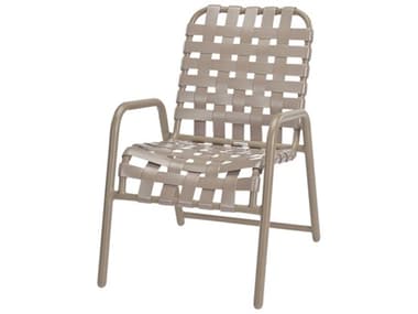 Windward Design Group Neptune Strap Aluminum Stacking Dining Chair Cross Weave WINW1750CW