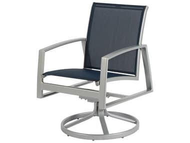 Windward Design Group Metro Sling Aluminum Swivel Rocker Dining Arm Chair WINW5035