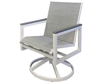 Windward Design Group Juno Sling Aluminum Swivel Rocker Dining Arm Chair WINW5535