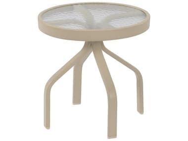 Windward Design Group Glass Top Aluminum 18 Round Side Table WINWT1818G