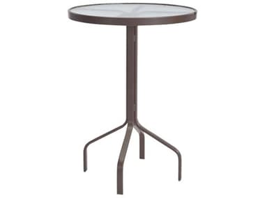 Windward Design Group Glass Top Aluminum 30 Round Bar Table WINWT3018BG