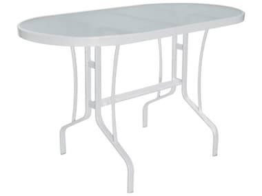 Windward Design Group Glass Top Aluminum 60 x 30 Oval Balcony Table WINWT306036G