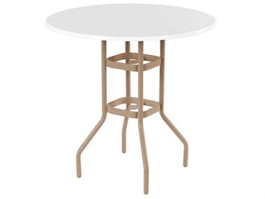 Windward Design Group Fiberglass Top Tables Aluminum 36''Wide Round Bar Table WINWT3603BF