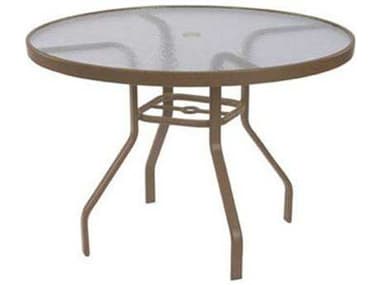 Windward Design Group Acrylic Top Tables Aluminum 36''Wide Round Dining Table w/ Umb Hole WINWT3618AU