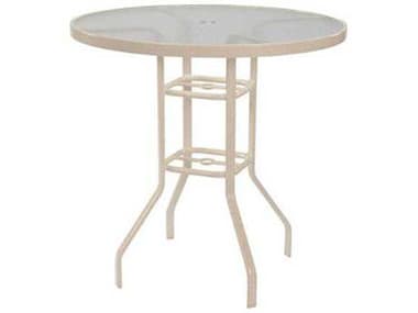 Windward Design Group Acrylic Top Tables Aluminum 36''Wide Round Bar Table w/ Umb Hole WINWT3618BAU