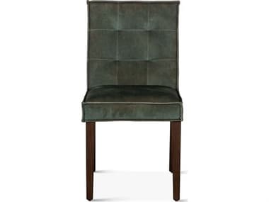 World Interiors Aven Solid Wood Green Velvet Upholstered Armless Dining Chair WITZWAY11GVSC