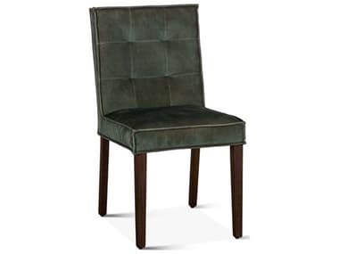 World Interiors Aven Solid Wood Green Velvet Upholstered Armless Dining Chair Set of 2 WITZWAY11GVSC2X