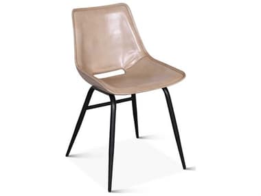 World Interiors Brisbane Beige Leather Side Dining Chair Set of 2 WITZWBRISTDCAI2X