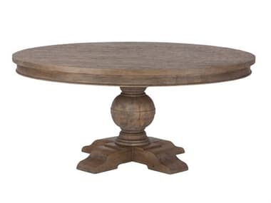 World Interiors Chatham Downs 72" Round Wood Weathered Teak Dining Table WITZWCADOTR72WT