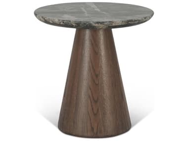 World Interiors Caldera Round Marble Natural End Table WITZWCALSTLMDO