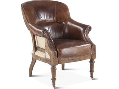 World Interiors Charles Brown Leather Accent Chair WITZWCH199311