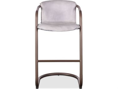 World Interiors Chiavari Vintage White And Bronze Leather Bar Stool WITZWCIBC22VW