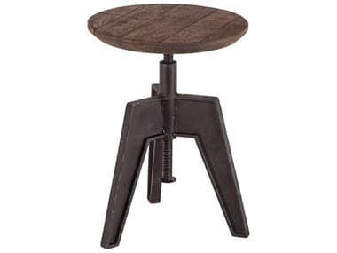 World Interiors Dakota Weathered Teak Black Rubbed Adjustable Mango Wood Counter Stool WITZWCRSL15BSTF