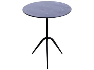 World Interiors Glacier 18" Round Marble End Table WITZWGLAST18LM