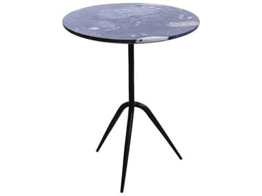 World Interiors Glacier 18" Round Marble End Table WITZWGLAST18NM