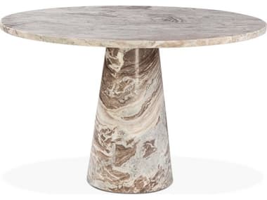 World Interiors Giza 48" Round Marble Dining Table WITZWGZARD48BRM