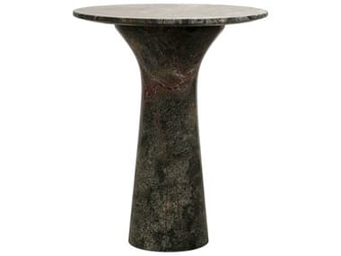 World Interiors Harbor 18" Round Marble End Table WITZWHRBST18TGB