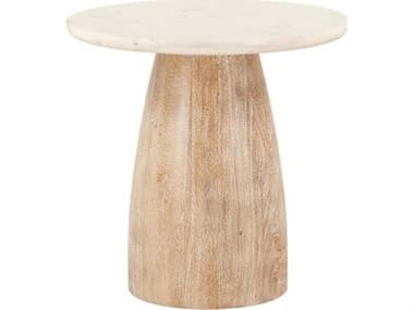 World Interiors Palm Desert White Wash Round Wood Bar Table WITZWKATGT48WM