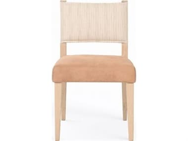 World Interiors Lila Solid Wood Natural Leather Armless Dining Chair WITZWLILADCDL