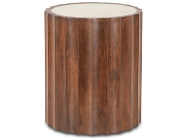 World Interiors Lisbon Round Marble End Table WITZWLISSTMMST