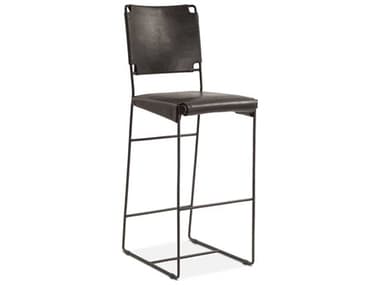 World Interiors Melbourne Black Leather Bar Stool WITZWMLBNBC18BLK