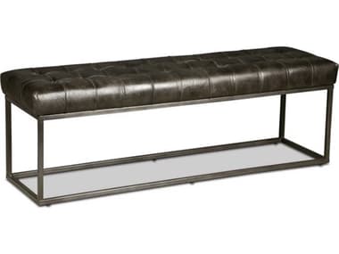 World Interiors Melbourne 54" Black Leather Upholstered Accent Bench WITZWMLBNBN54BLK