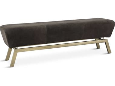 World Interiors Melbourne 55" Black Fabric Upholstered Accent Bench WITZWMLBNBN58