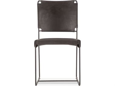 World Interiors Melbourne Black Leather Armless Dining Chair WITZWMLBNDC18BLK