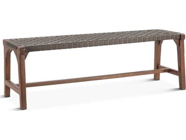 World Interiors Noto Brown Leather Accent Bench WITZWNTOBN54BLK