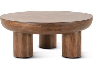 World Interiors Noto Round Wood Coffee Table WITZWNTOCT40AB