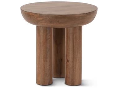 World Interiors Noto Round Wood End Table WITZWNTOST20AB