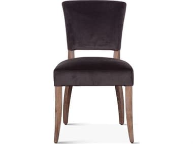 World Interiors Portia Oak Wood Brown Velvet Upholstered Armless Dining Chair WITZWPA414AV
