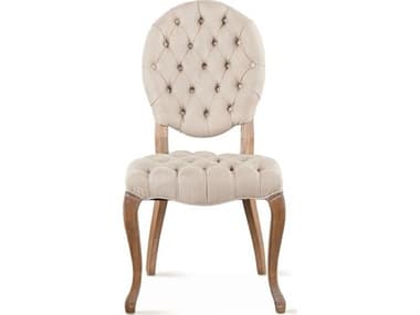 World Interiors Portia Oak Wood White Upholstered Armless Dining Chair WITZWPA433L