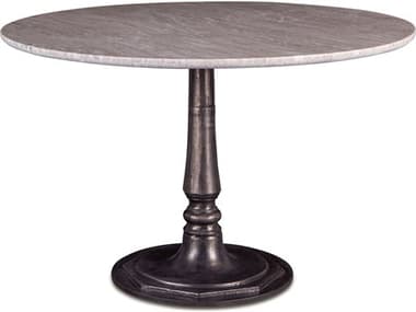 World Interiors Palm Desert 48" Round Marble Brown And Gunmetal Dining Table WITZWPDCAFEBL
