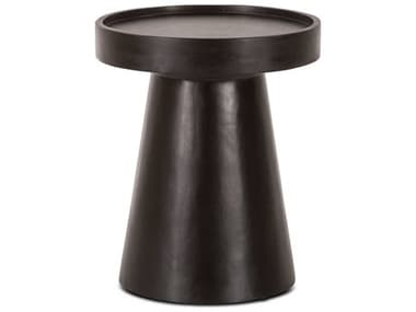 World Interiors Palm Desert 16" Round Wood Black End Table WITZWPDMMBST
