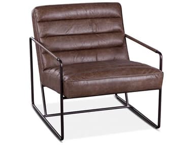 World Interiors Portlando Brown Leather Accent Chair WITZWPLDACLG