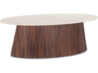 World Interiors Positano 52" Oval Marble Coffee Table WITZWPOSCT52WM
