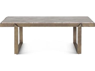 World Interiors Rhodes Rectangular Marble Antique Brass Coffee Table WITZWRHOCT48MABR