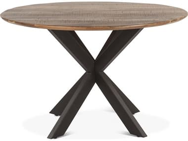 World Interiors Santa Margherita Round Wood Matte Black Dining Table WITZWSMRDT48N