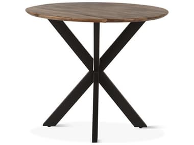 World Interiors Santa Margherita Round Wood Matte Black Dining Table WITZWSMRGT42NA